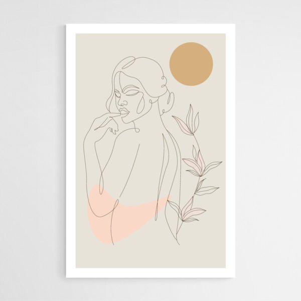 Minimalist line art woman