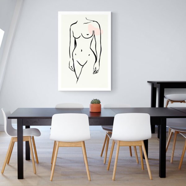 Woman body line art