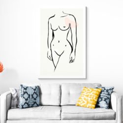 Woman body line art