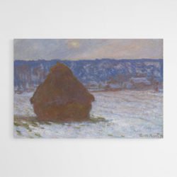 Stacks of wheat (snow, overcast day) - Monet