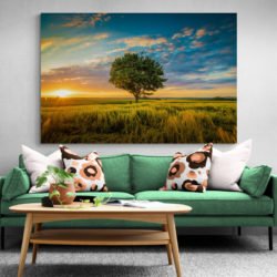 Sunset tree painting