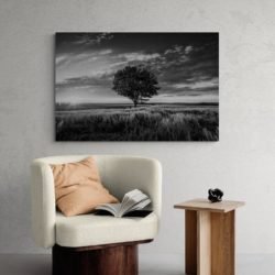 Black and white tree painting