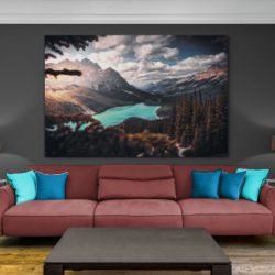 Forest lake painting