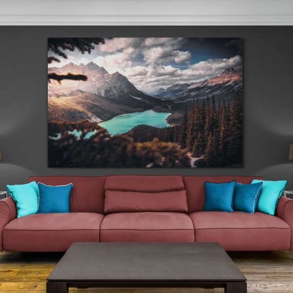 Forest lake painting