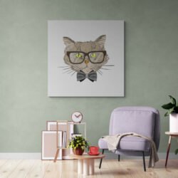 Black and white cat painting