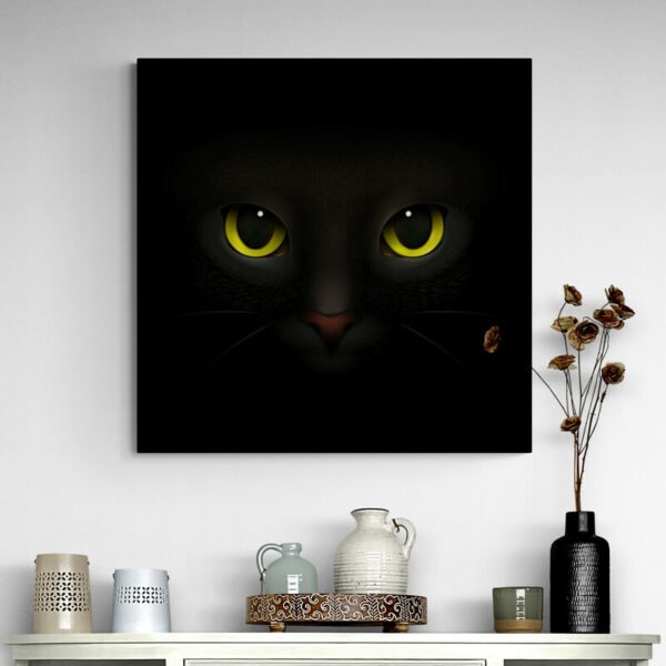 Black and white cat painting