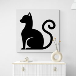 Cat silhouette painting