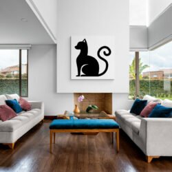 Cat silhouette painting