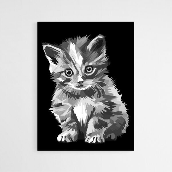 Black and white cat painting