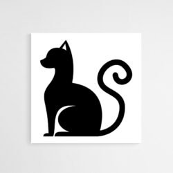 Cat silhouette painting