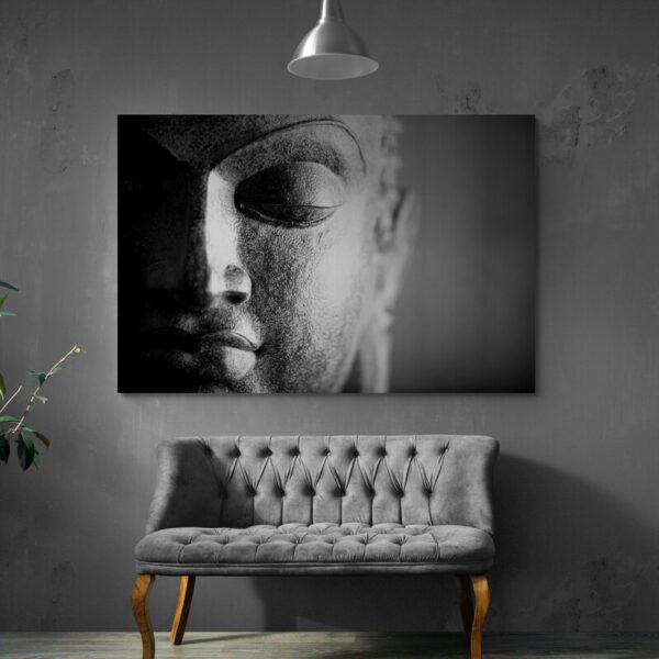 Black and white buddha art