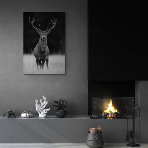 black and white deer art