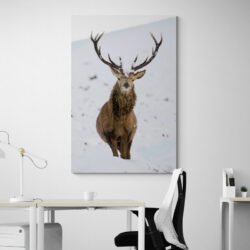 deer in snow painting