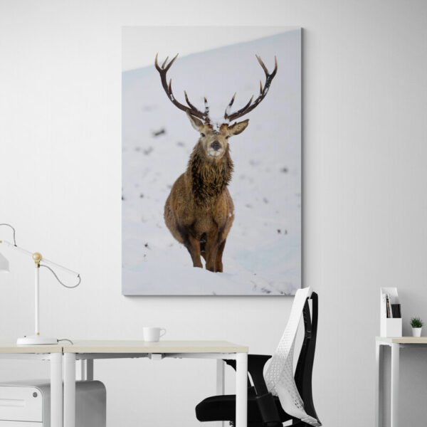 deer in snow painting