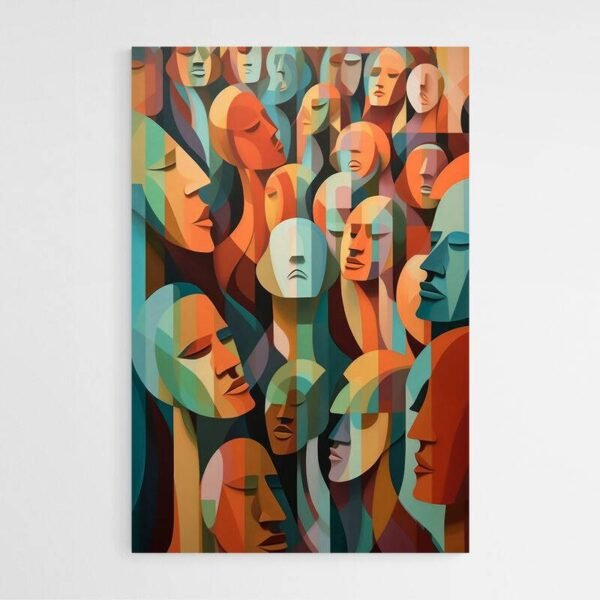 abstract art with faces