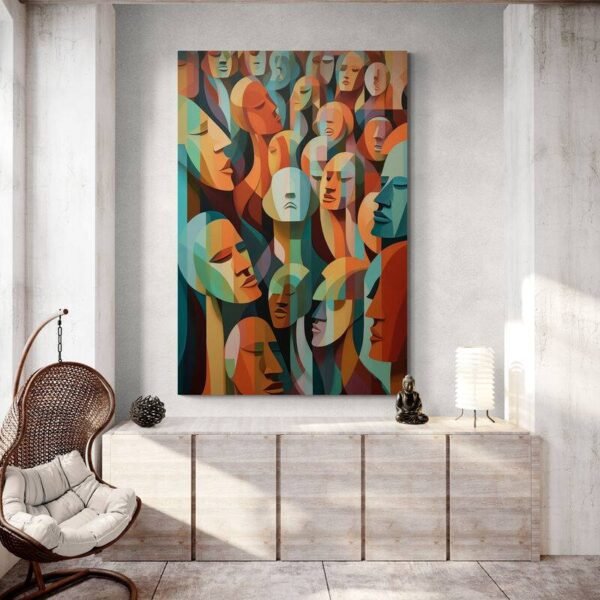 abstract art with faces