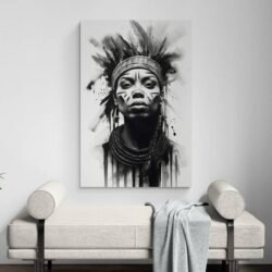 african woman art black and white