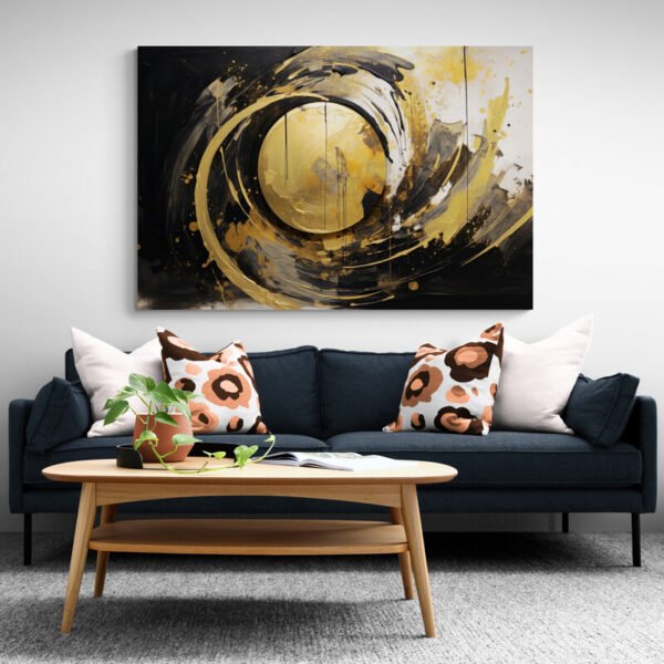 black and gold abstract wall art