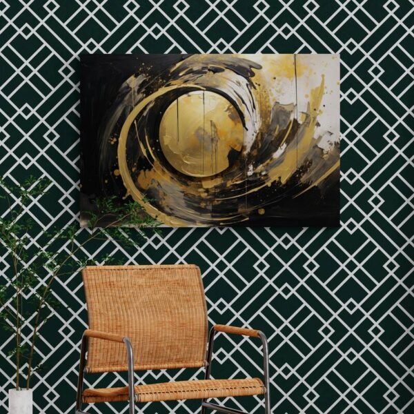 black and gold abstract wall art