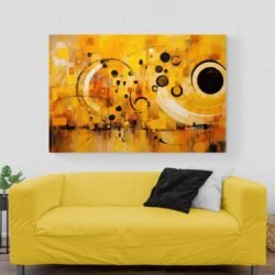 black and yellow abstract art