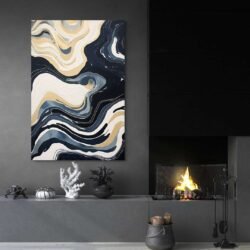 abstract art blue and gold