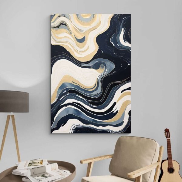 abstract art blue and gold