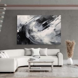 abstract art white and black