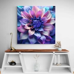 blue flower wall art