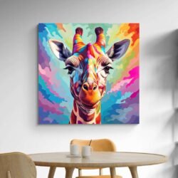 colorful giraffe art