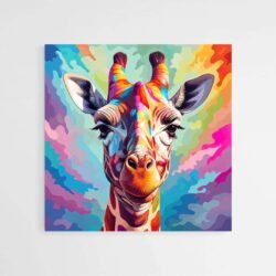 colorful giraffe art