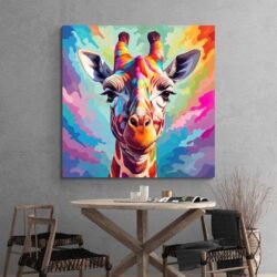 colorful giraffe art