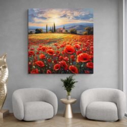 flower field painting