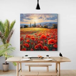 flower field painting