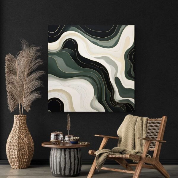 green abstract wall art