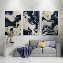 abstract triptych art