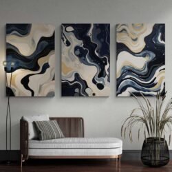 abstract triptych art