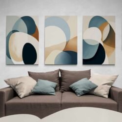 abstract triptych canvas wall art