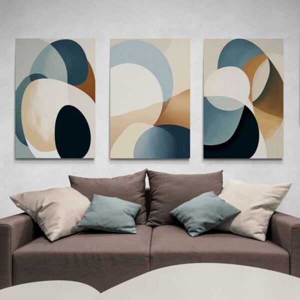 abstract triptych canvas wall art