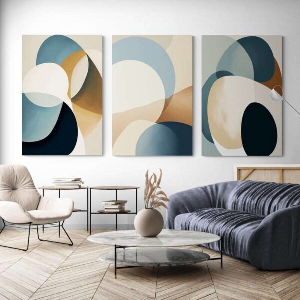 abstract triptych canvas wall art