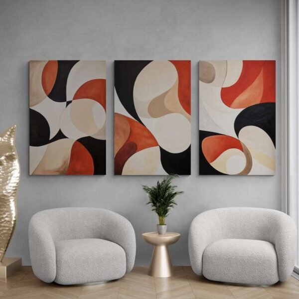 abstract triptych wall art