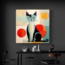 abstract cat wall art