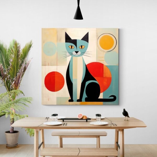 abstract cat wall art