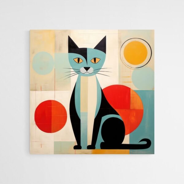 abstract cat wall art