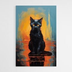 black cat painting