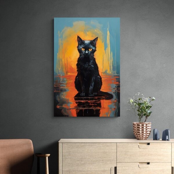 black cat painting