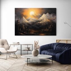 painting of mountains