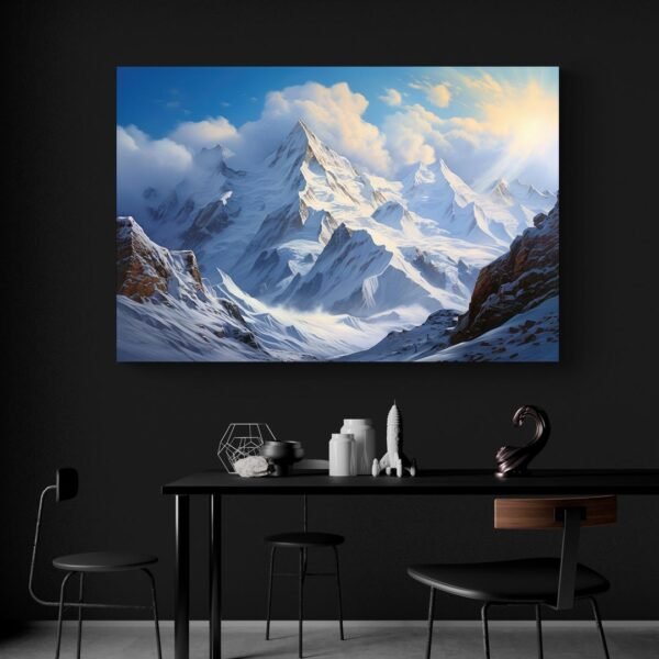 snowy mountain painting