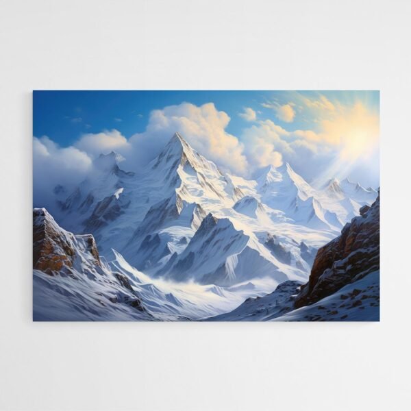 snowy mountain painting