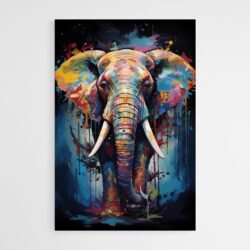 multicolor elephant painting