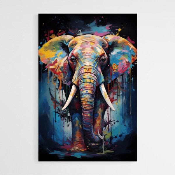 multicolor elephant painting